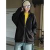Womens Oversized Hoodie With Raw Edge Detail Streetwear Style Cotton-Linen Blend Loose Fit Long Sleeve Pullover