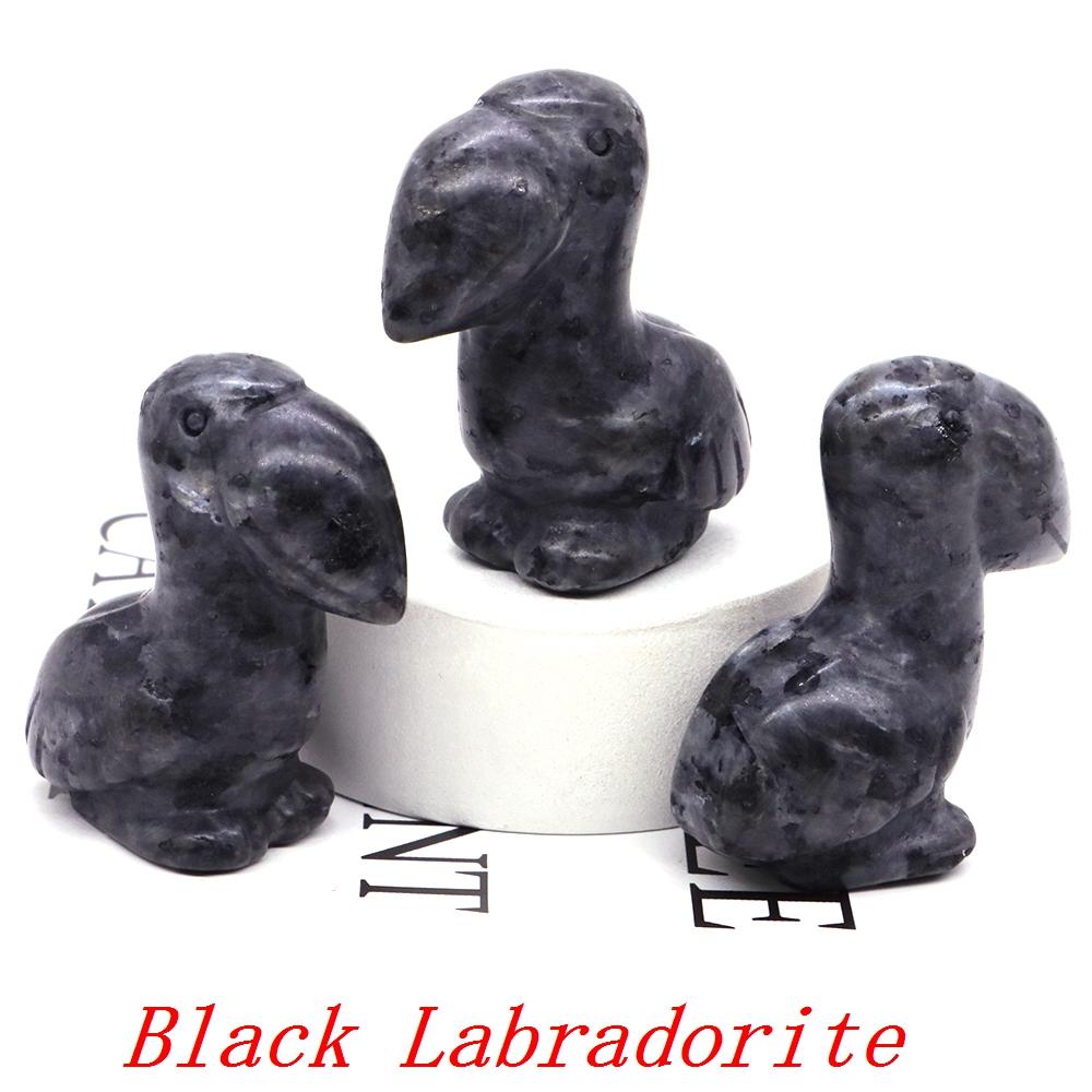 Hand Carved Healing Animal Figurine Toucans Statue Natural Stone Crystal Reiki Gemstone Craft Home Decoration Holiday Gifts 1.6"