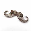 [F NODE] Beard Pin Brooch, Men's Stylish Baron Motif, Approx. 4cm, Fun and Unique (Silver)