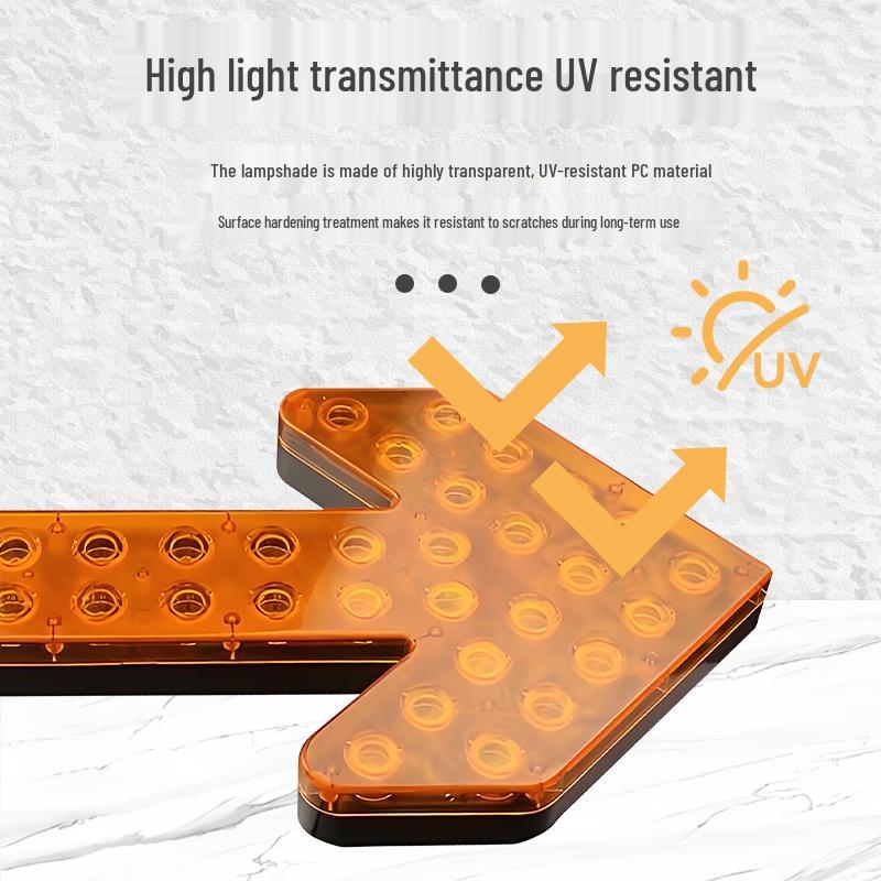 LED Directional Arrow Light 12V/24V for Trucks - Engineering, Construction, Warning, and Strobe Indicator.
