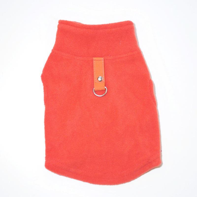 Large Dog Autumn/Winter Fleece Coat with Traction Buckle and Stand Collar