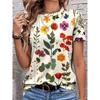 Women's T Shirt Floral Graphic Plants Vintage Stylish Classic Short Sleeve Crew Neck Regular Tops  Vacation Wear Print Summer