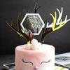 Shower Acrylic Gold Silver Reindeer Elk Deer Antler Christmas Decoration Cake Topper Party Supplies
