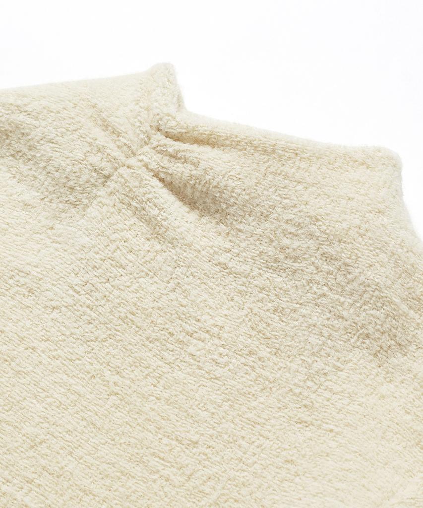 BETWEEN A AND B Shirred Turtleneck Top [Ivory]