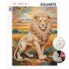 Kit Pérola Leão Majestoso Arte com Strass Redondo 5D Pintura de Parede Feita à Mão Decoração de Casa Elegante Presente para Uso Diário e Festivo