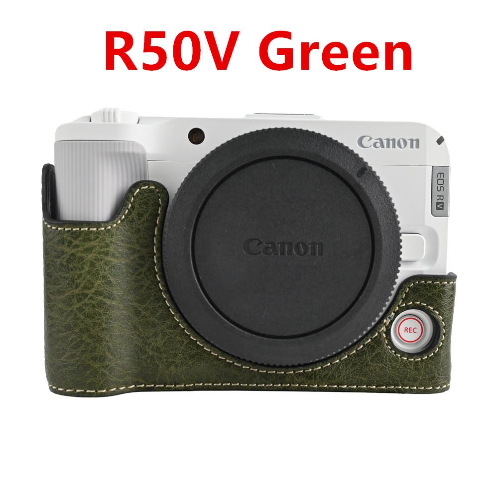 Camera Half Case for Canon EOS R50V R50 R10 200D 200DII PowerShot V1 SX70HS Bottom Battery Opening Cover PU Leather