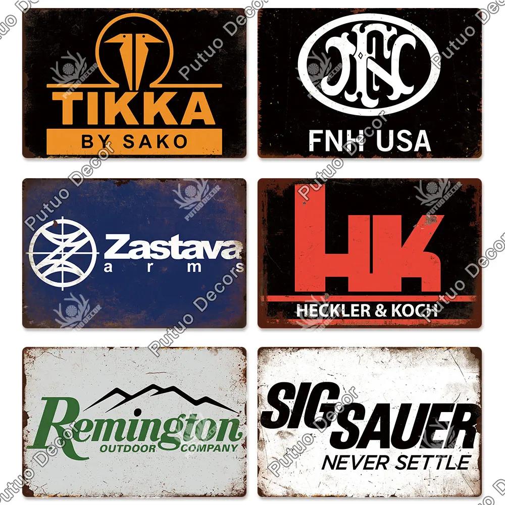 Putuo Decor Brand Poster Vintage Metal Tin Sign Plaque Plate for Garage Man Cave Gun Club Wall Decor Pistola Co2 Arma Metal