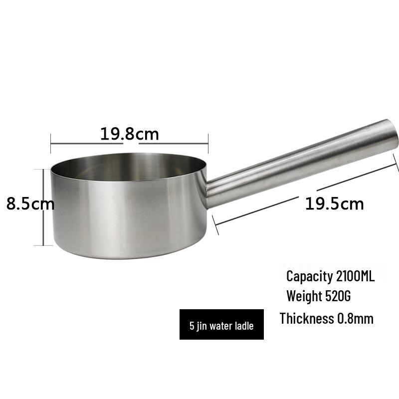 Stainless Steel Flat Bottom Kitchen Water Ladle and Soup/Milk Pot Combo.