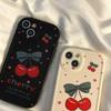 Oil painting love bow cherry for apple 11/11/11 pro mobile phone case 11promax11/11/11X