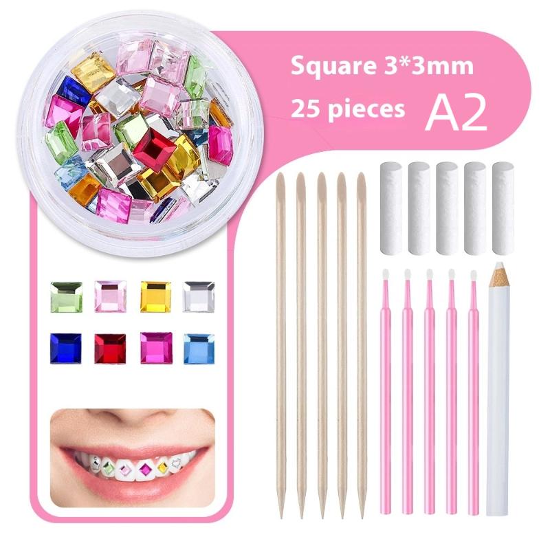 1 Zestaw Dentalne Kryształki na Zęby Kryształowe Szkło Diament Ornament w Kształcie Motyla Narzędzia do DIY Różne Kształty Kolor Ozdoby do Biżuterii na Zęby