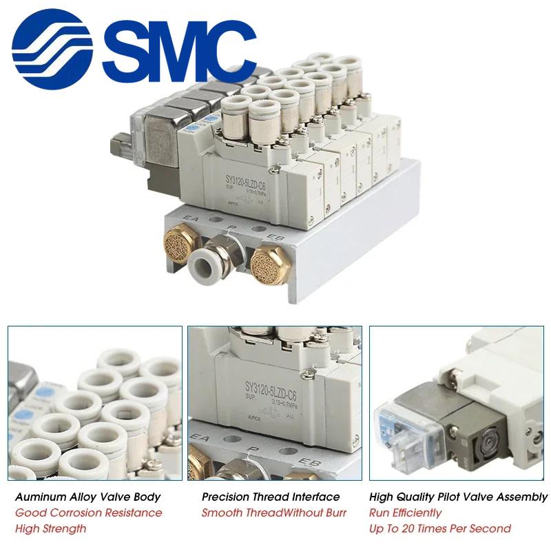SMC SY5120 SY5120-4LZD-01 SY5120-5LZD-01 SY5120-6LZD-01 Multi-way Combination Manifold Pneumatic Solenoid Valve Control