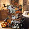 Halloween Witch Pattern Digital-printed Polyester Bedroom Velvet Flannel Cover Blanket Fleece Soft Sofa Cover Blankets for Beds