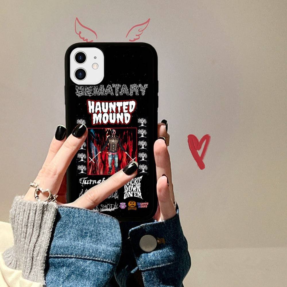 

Sematary Haunted Phone Case For Iphone 11 12 13 14 15 16 17 Pro Max Plus Hard PC+TPU Back Cover iPhone 14 pro