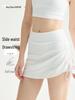 Hoher Sport-Rock mit integrierter Shorts und verstellbaren seitlichen Kordelzügen zur Bauchkontrolle für Damen, Perfekt für Fitness, Yoga und Pilates