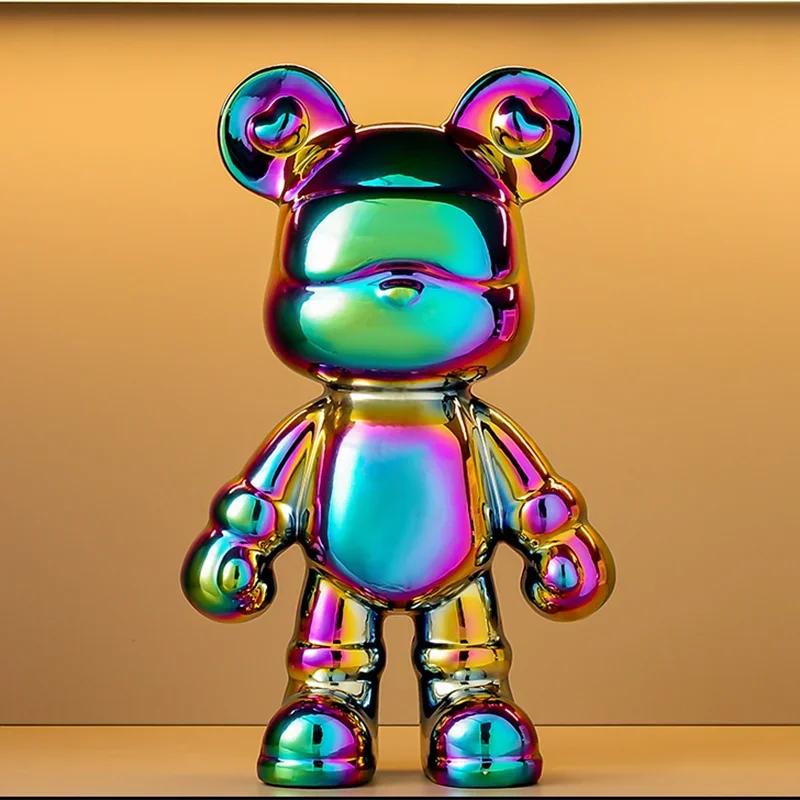 Bear Ceramic Bank Sculpture Animal Money Box Statue for Home Office Decor With Coin Slot Novelty Football Enthusiasts Gift