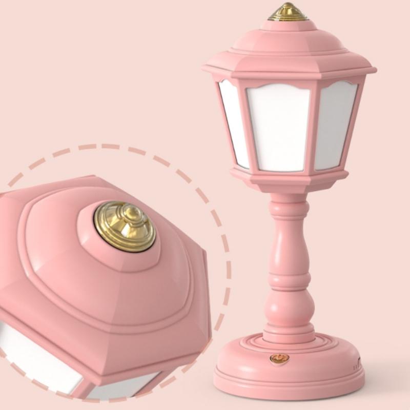 Desk Decor Retro Lamp USB Charging Table Lamp Mini Street Lamps Design Night Lights Touch-Dimmable Bedside Desk Light