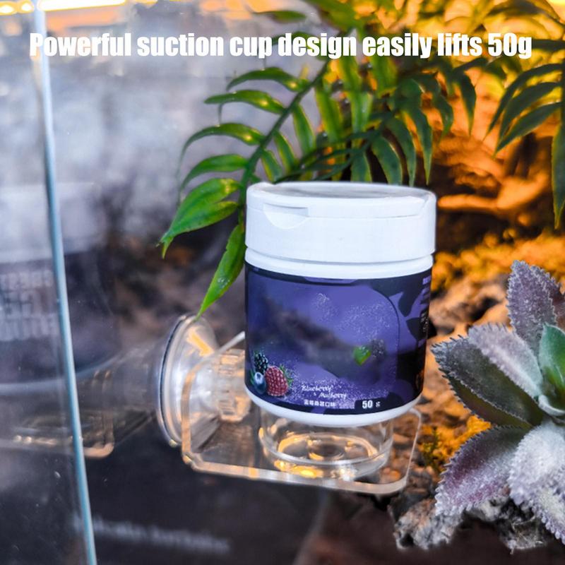 Magnetic Reptiles Suction Cup Food Tray Gecko Easy Installation Feeding Station Food Dish For Lizards Chameleons Tree Frogs