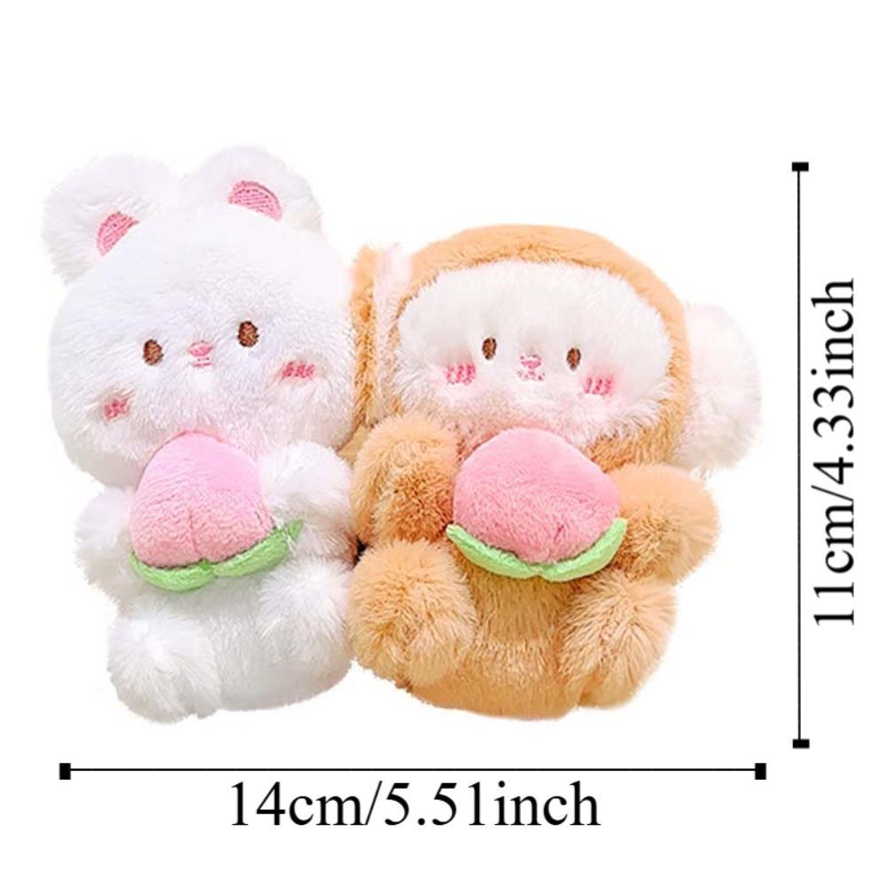 2pcs/set Magnetic Plush Animal Key Buckle Panda Cartoon Couple Pendants Fruit Bag Charm  Friends