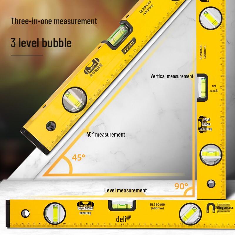 Deli 400mm High-Precision Spirit Level