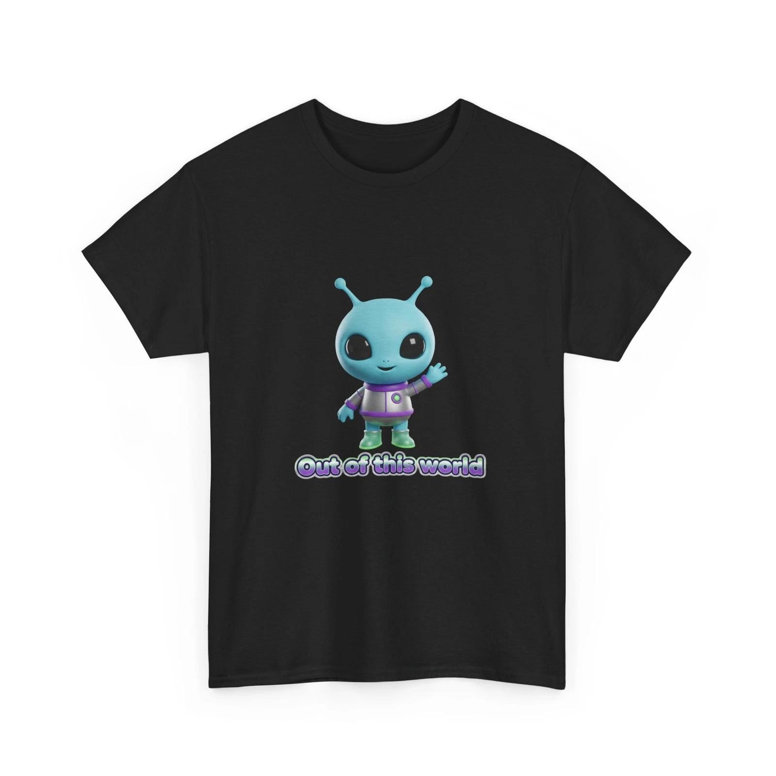 Cute Blue Alien Out of This World Tee | Alien Graphic Shirt, Funny/Cute T-Shirt M