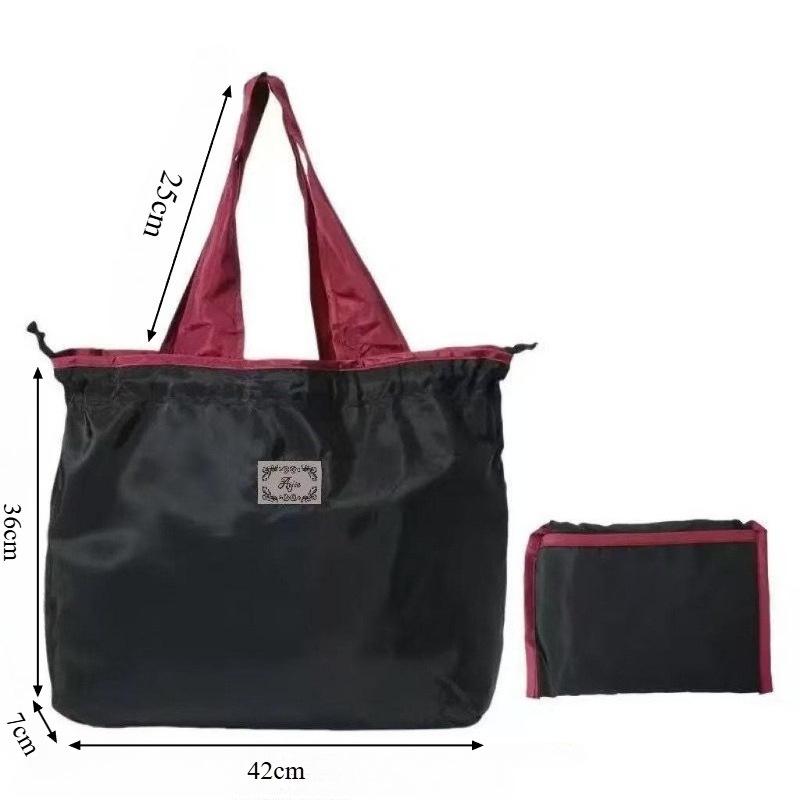 Large Foldable Waterproof Drawstring Tote - Fashionable Single Shoulder Grocery Bag