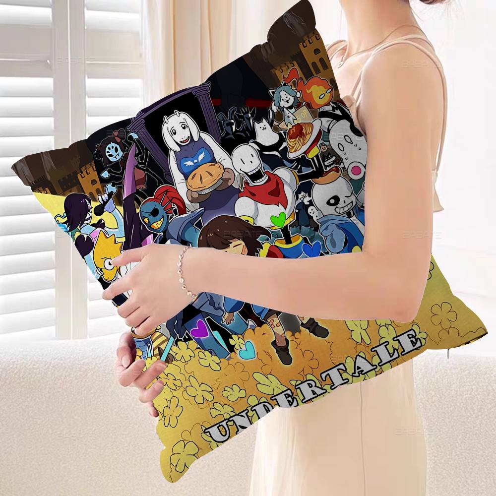 Anime Undertale Game Cushion Cover Inches Farmhouse Decor Home Throw Pillow Covers For Couch Decorations