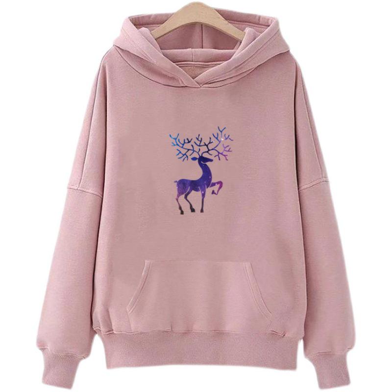 2026 Korean Style Women's Hooded Velvet Sweatshirt & Loose Jacket for Autumn Winter