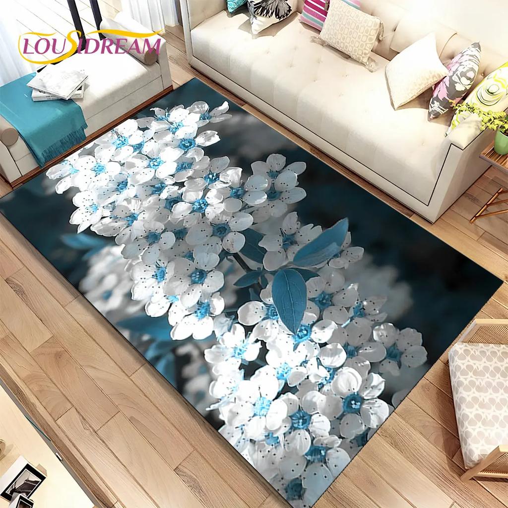 Nordic 3D Daisy Flower Area Rug,Carpet Rug for Home Living Room Children Bedroom Sofa Doormat Decor,kids Play Non-slip Floor Mat