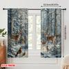 2pcs,2D Plane Printing Pattern Curtains Snowman & Reindeer Polyester (without Rod) Decorations For Home for Bedroom, Living Room