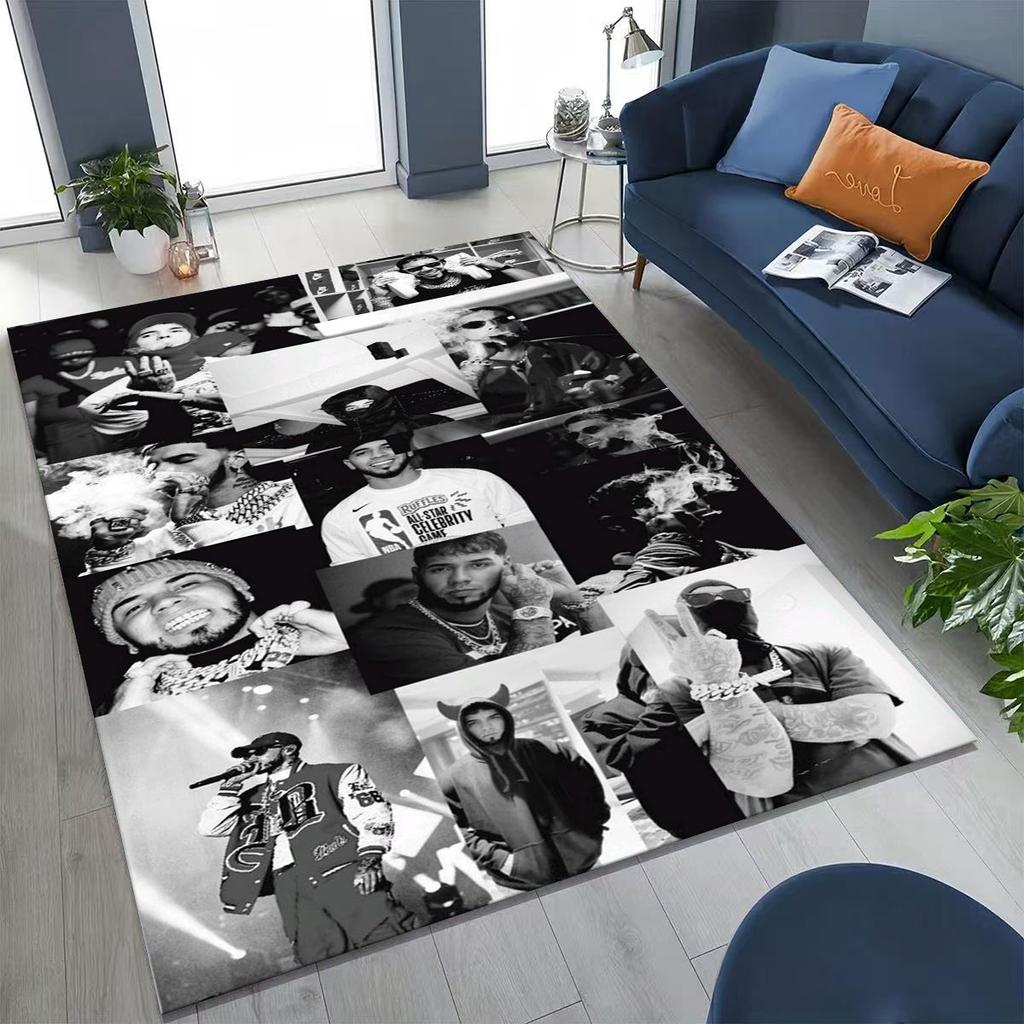 Anuel AA  Hip Hop Rapper Singer Rug for Bedroom Living Room Sofa Home Doormat Decor, Large Kids Play Non-slip Floor Mat Gift