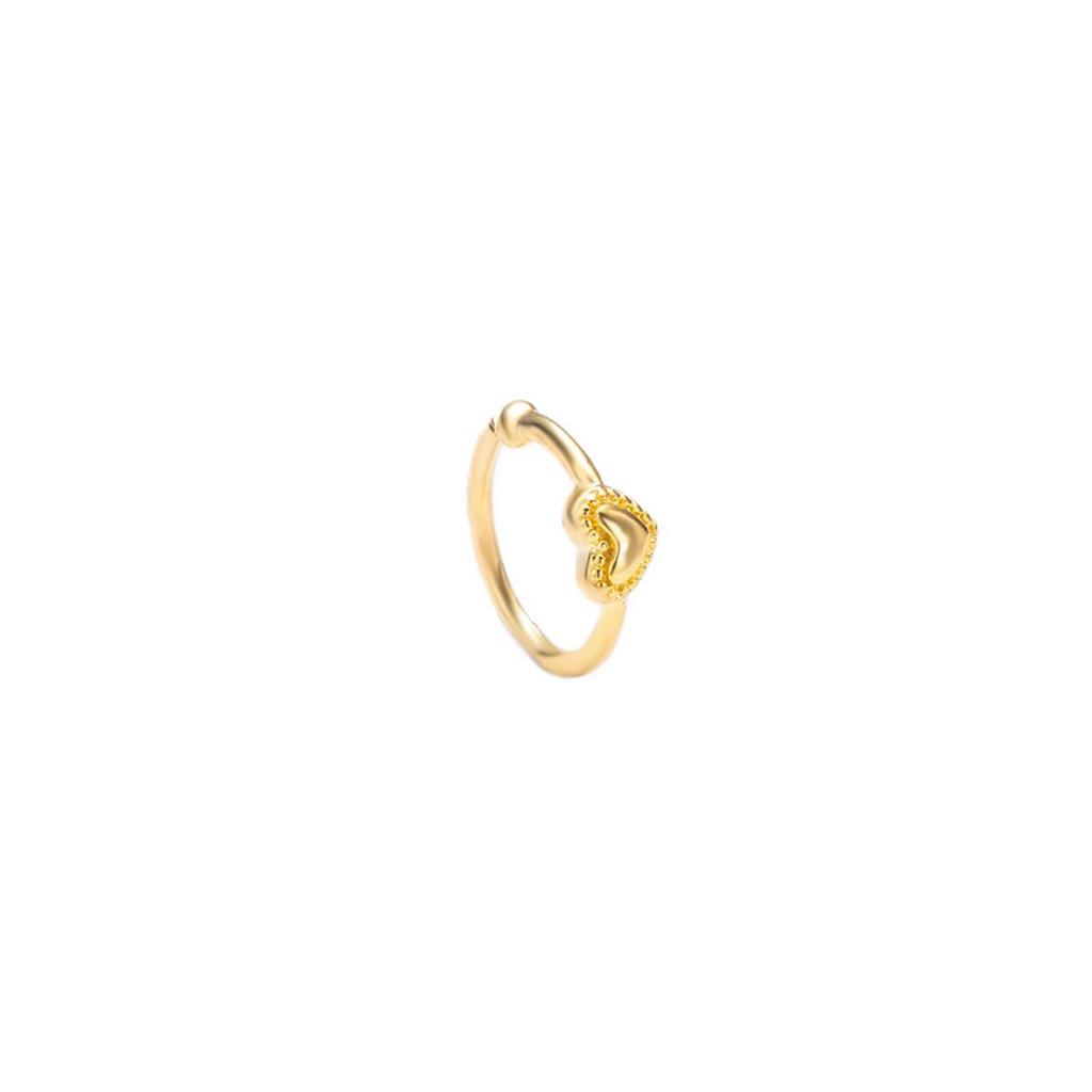 Elegant Sweet Copper Heart U-Shaped Zirconia Nose Clip Piercing-Free Stud for Women