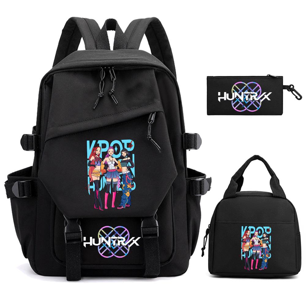 3Pcs/set Cartoon Kpop Demon Hunters Printed Backpack for Teenger Children Student Large Capacity Schoolbag Girl Gift Women Travel Bag Mochila