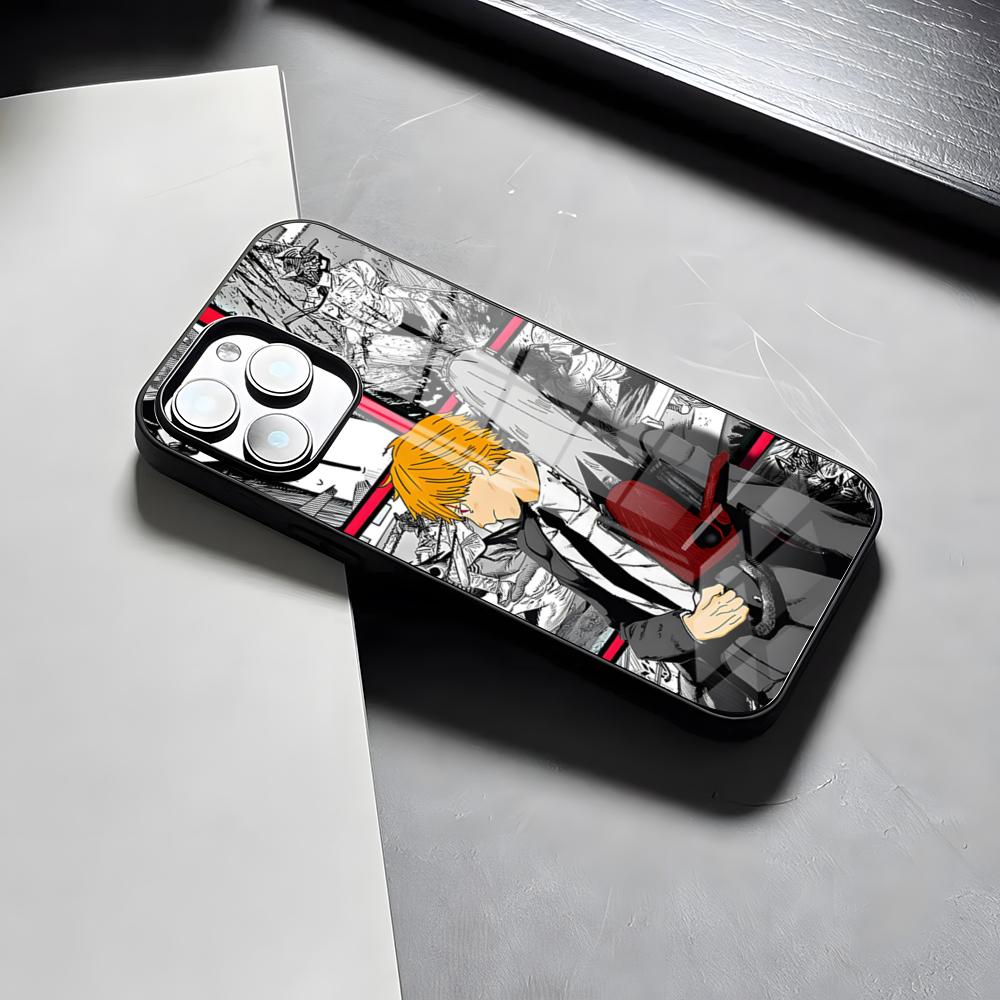 

Chainsaw Man Phone Case For IPhone 17 Pro Max 15 Pro 16 14 Plus 12 13 Mini 11 Pro Shockproof Glass Cover iPhone13 Pro