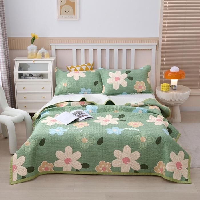 Cotton Multifunctional Bed Cover 3PCS Bed Cover Four Seasons Universal Cotton Fabric Simple Printing