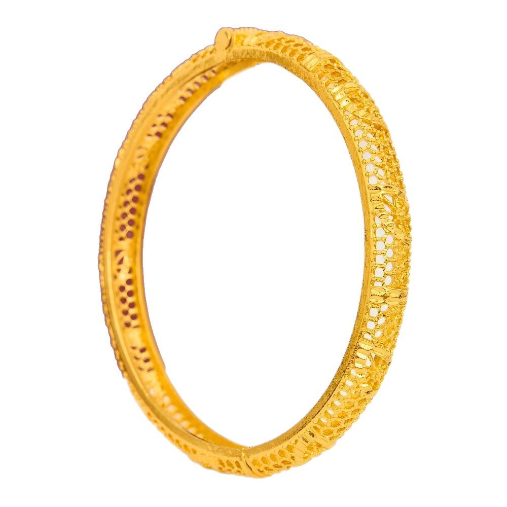 24K Gold Plated Women's Fashion Bracelet - Middle Eastern Style Open Bangle