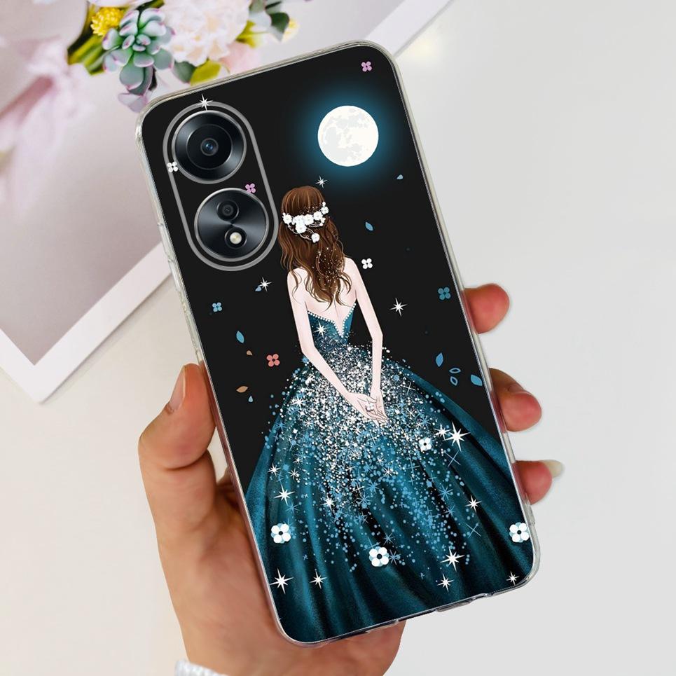 For Cover Oppo A58 4G CPH2577 Case Love Heart Butterfly Cover Shell For Oppo A78 5G 4G CPH2565 Soft Clear TPU Bumper Etui