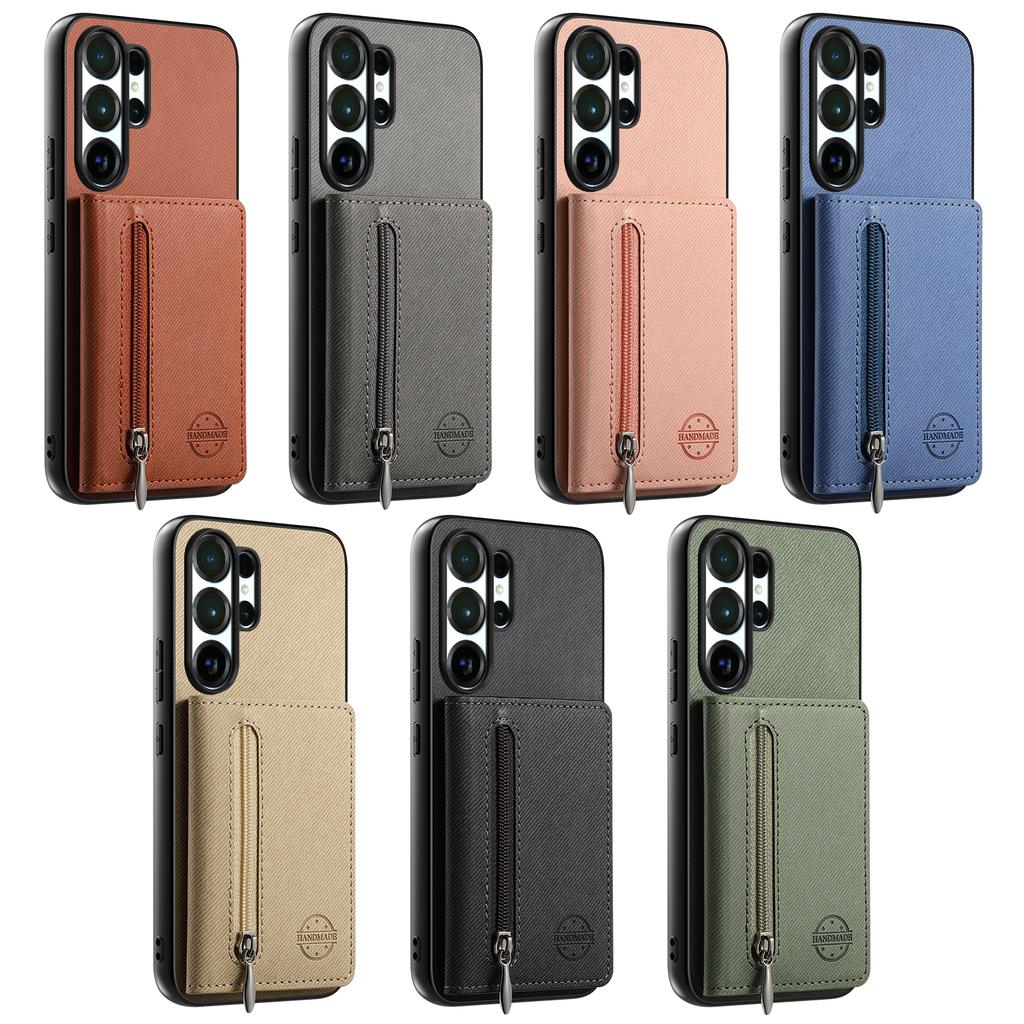 Cowboy-Muster Reißverschluss Magnetkartenfach Geldbörse Leder Handyhülle Für Samsung S25 Ultra S24 Plus S23 A17 A07 Tasche Ständer Hülle