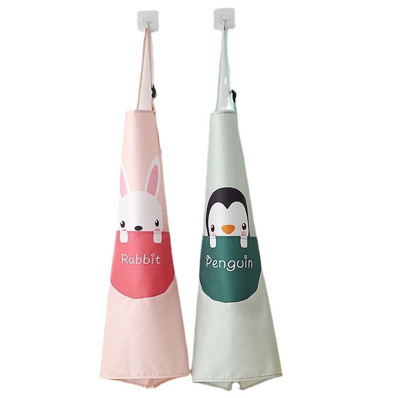 Style Cartoon Polyester Apron Sleeveless Kitchen Cooking Oil Proof For Use Home