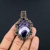 Sage Amethyst  Pendant, Gemstone 999 Copper Wire Wrapped Jewelry Pendant, Handmade Jewelry Birthstone Pendant, Gift For Him
