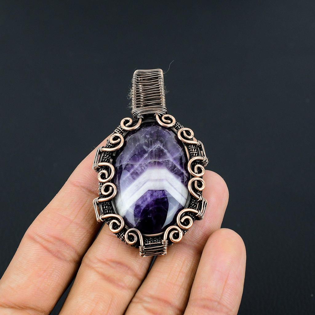 Sage Amethyst  Pendant, Gemstone 999 Copper Wire Wrapped Jewelry Pendant, Handmade Jewelry Birthstone Pendant, Gift For Him