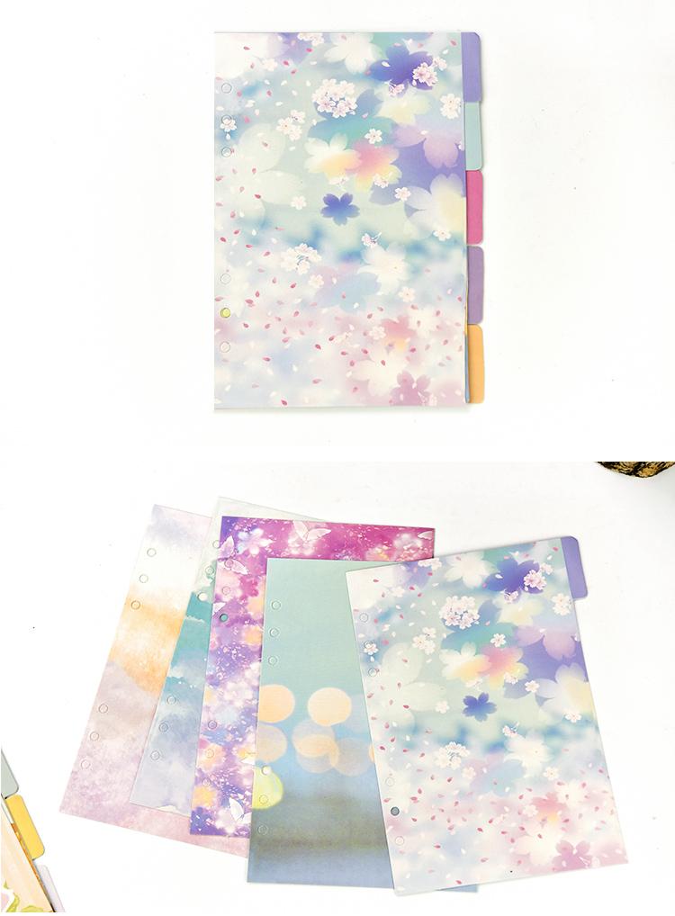 A5/A6 PVC Flower /Carousel/balloon Sheet Planner Dividers For Spiral Notebook Organizer Accessories Inner Page Binder