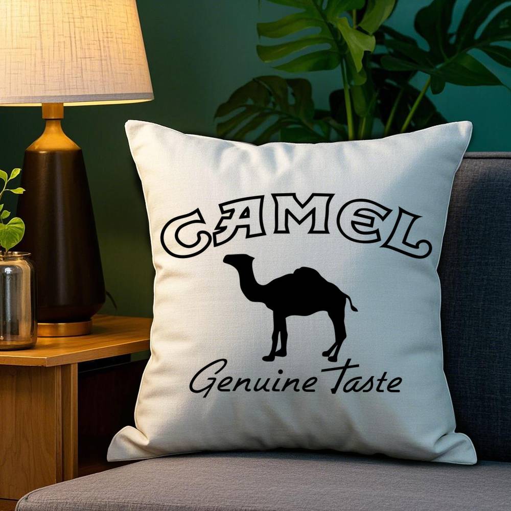 Luxury C-Camel Pillow Case Plush Fabric Soft Double Sided Print Sofa Cushion Cover Throw Pillow Covers