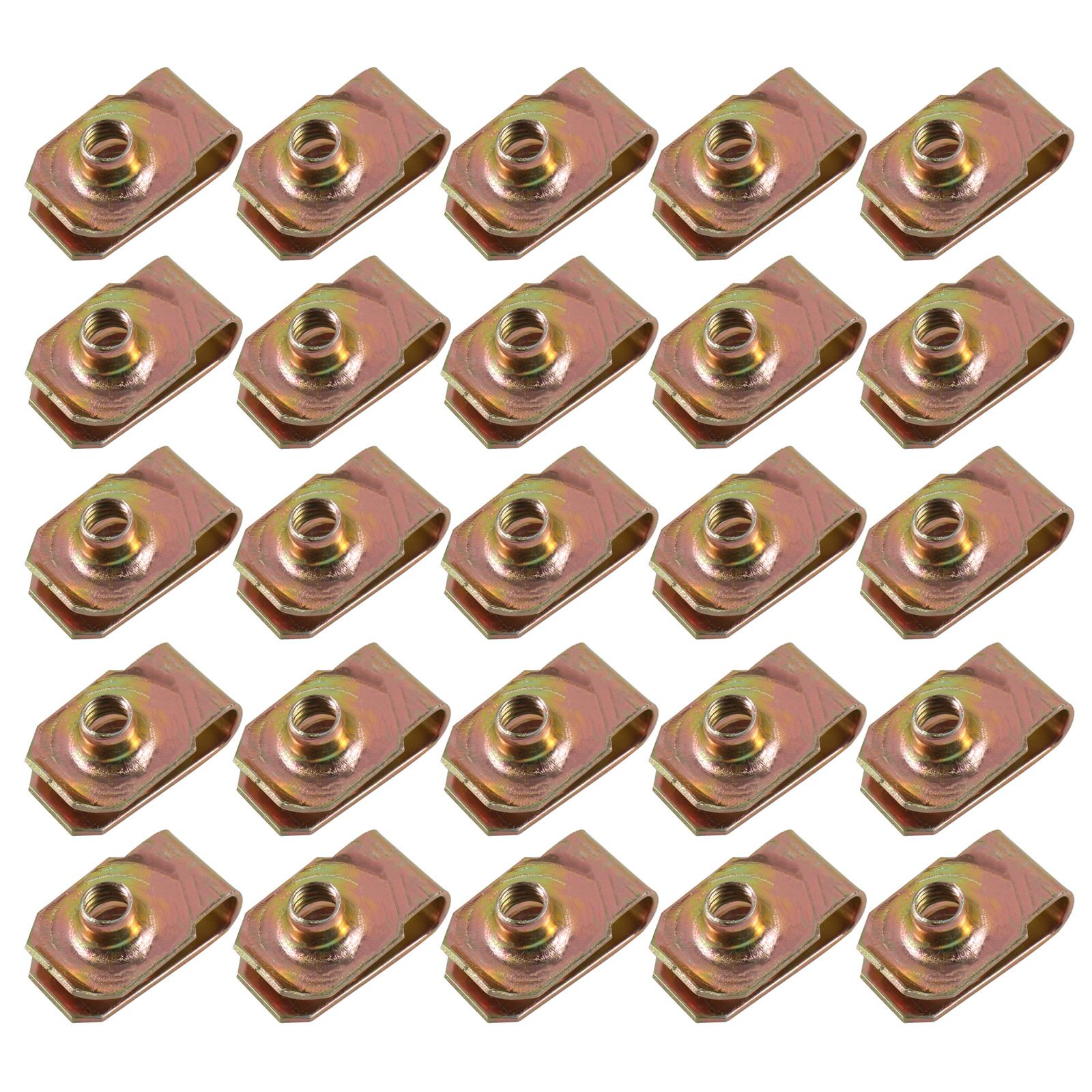 

25 шт. металлических U-образных зажимов с резьбой M8/M6/M5/M4, язычковые гайки для автомобилей, мотоциклов, скутеров, квадроциклов, U-образные зажимные гайки M5