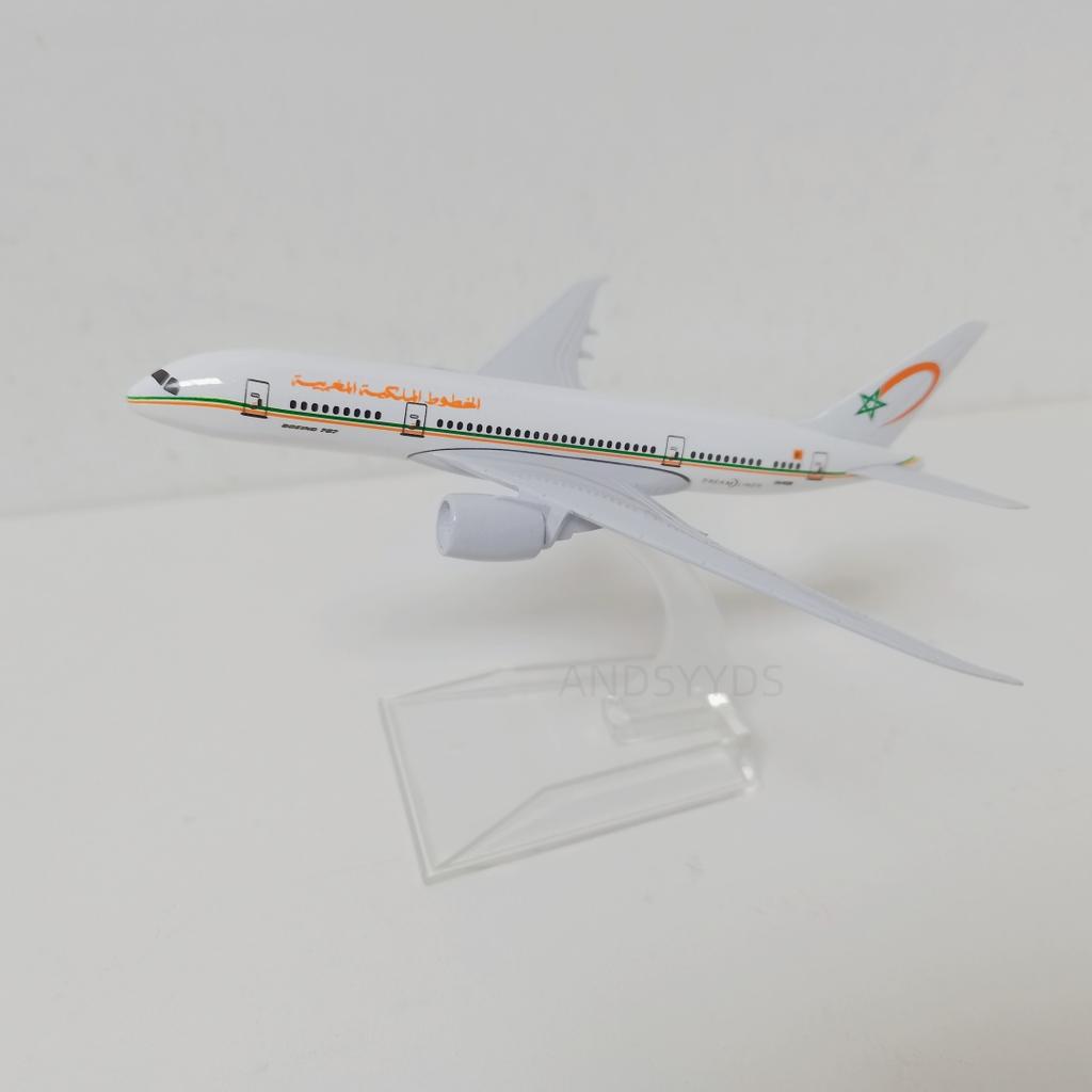 1/400 Scale Metal Alloy 16cm B787 Aircraft Royal Maroc Airways Airplane Model With Base Display Decor Plane Aviation Gift