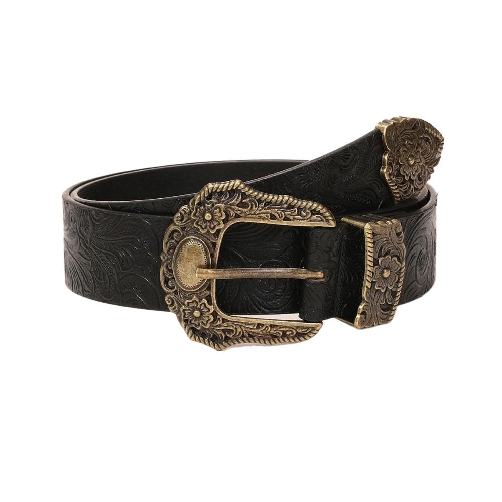 Modischer Breiter Western Cowboy Gürtel PU Leder Vintage Schnalle Gürtel Retro Lässiger Taillengürtel Herren Damen