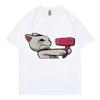 Hot Sales Japan Anime Granny Cat Graphic T Shirt Fashion Cartoon Oversized T-shirt Men Women Vintage Casual Cotton T-shirts