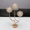 Nordic Candlestick Ornaments, Golden Light Luxury Crystal Home Living Room Table Decoration, Romantic Feather Candlestick New Product
