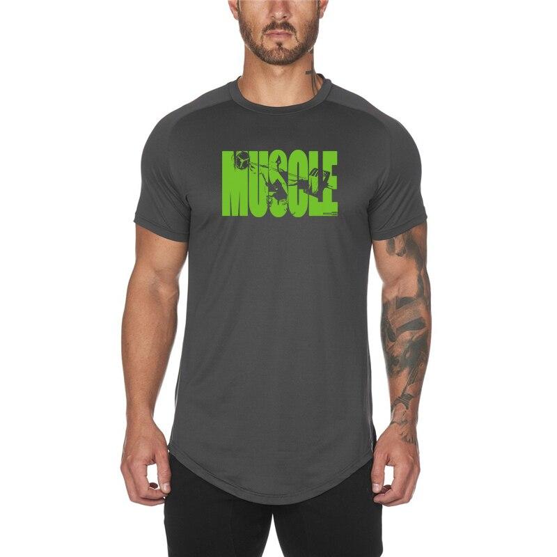 Muscleguys New Mesh Quick-drying Casual Short Sleeve Men's Gym Running T-shirt Outdoor Jogging Top