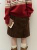 Retro Suede Mid-Length Skirt for Autumn/Winter