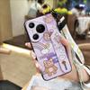 Protective Kickstand Phone Case For Huawei P70 Pro/Pura 70 Pro+ Wrist Strap Shockproof Dirt-resistant Cartoon Cute Ring